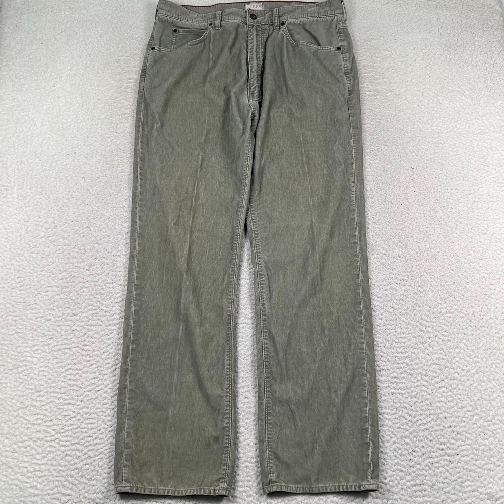 J Crew Vintage Cord Pants Mens 36x32 Straight Leg Corduroy Green Y2K Baggy Retro